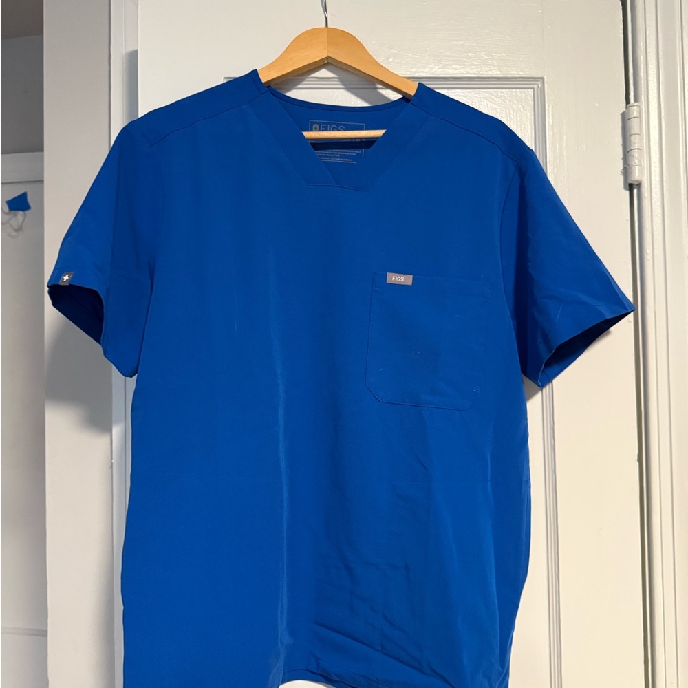 Figs Royal Blue Men's Short Sleeve Scrub